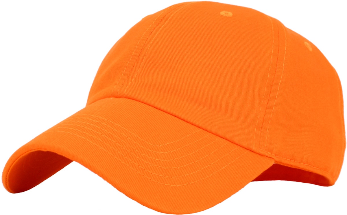 Orange Low Profile Baseball Caps Front Side View